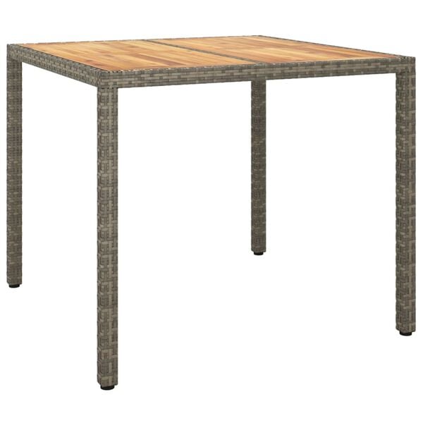 vidaXL 5 Piece Garden Dining Set with Cushions Grey Poly Rattan