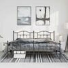 vidaXL Metal Bed Frame without Mattress with Footboard Black 183x213cm