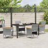 vidaXL Garden Dining Set with Cushion 5 pcs Grey Poly Rattan