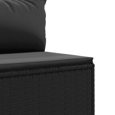 vidaXL 6 Piece Garden Lounge Set with Cushions Black Poly Rattan