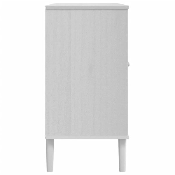 vidaXL Sideboard SENJA Rattan Look White 112x40x80cm Solid Wood Pine
