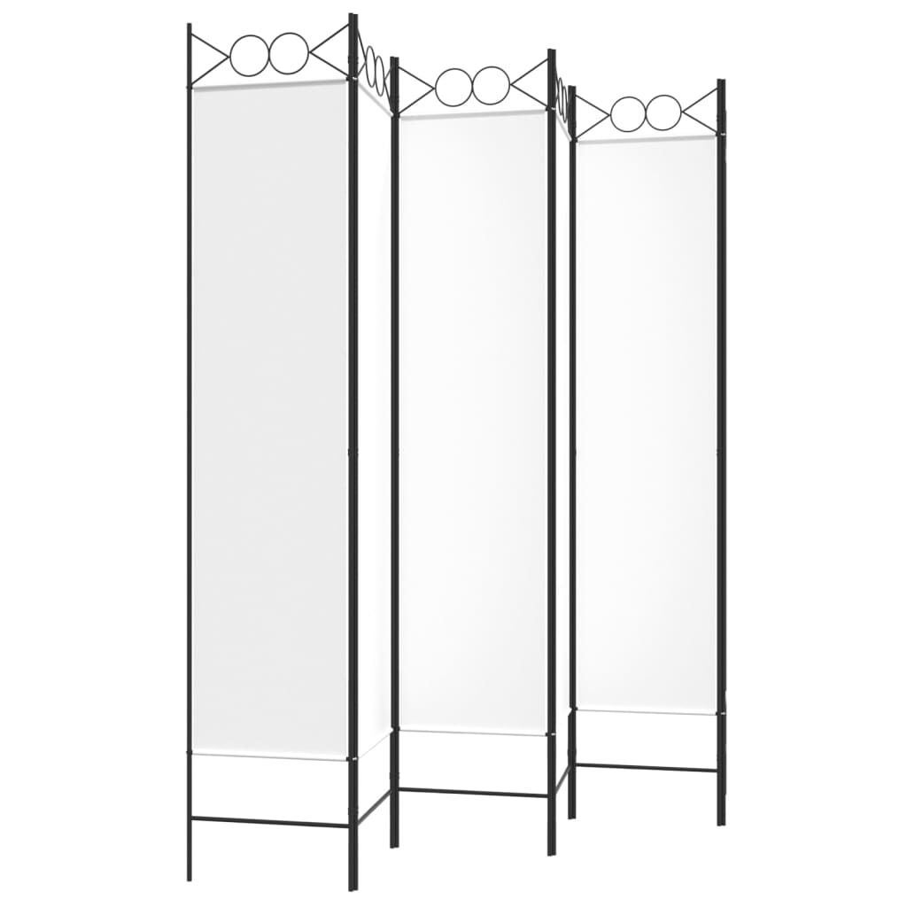 vidaXL 6-Panel Room Divider White 240x200 cm Fabric