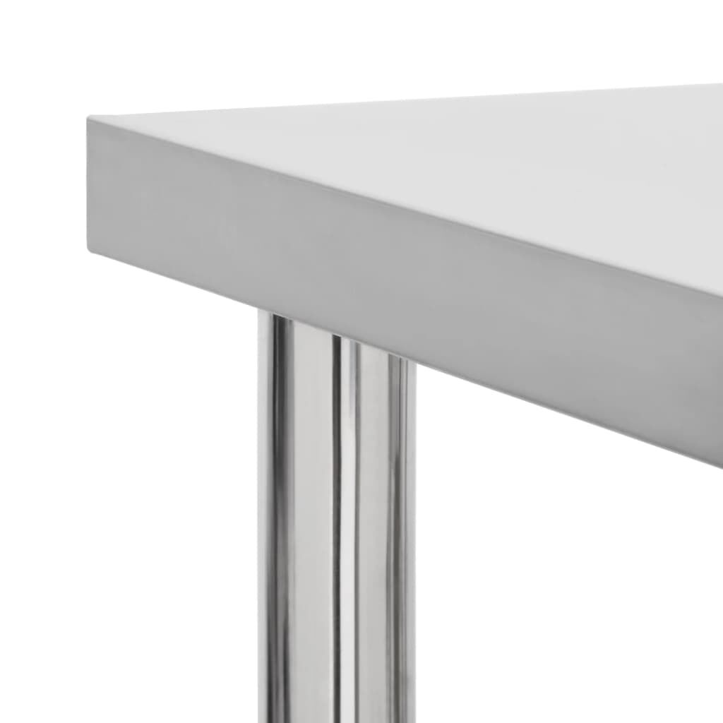 vidaXL Kitchen Work Table with Wheels 60x30x85 cm Stainless Steel