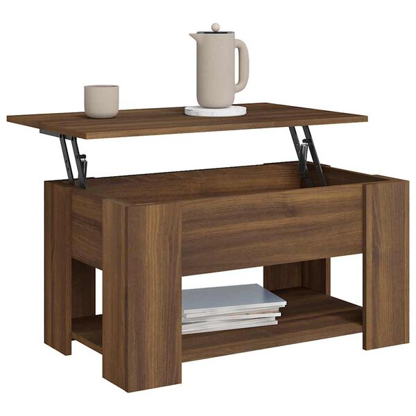 vidaXL Coffee Table Brown Oak 79x49x41 cm Engineered Wood