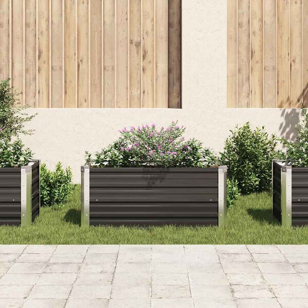 vidaXL Garden Raised Bed Anthracite 100x40x45 cm Galvanised Steel
