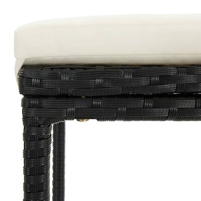vidaXL 3 Piece Garden Bar Set with Cushions Black