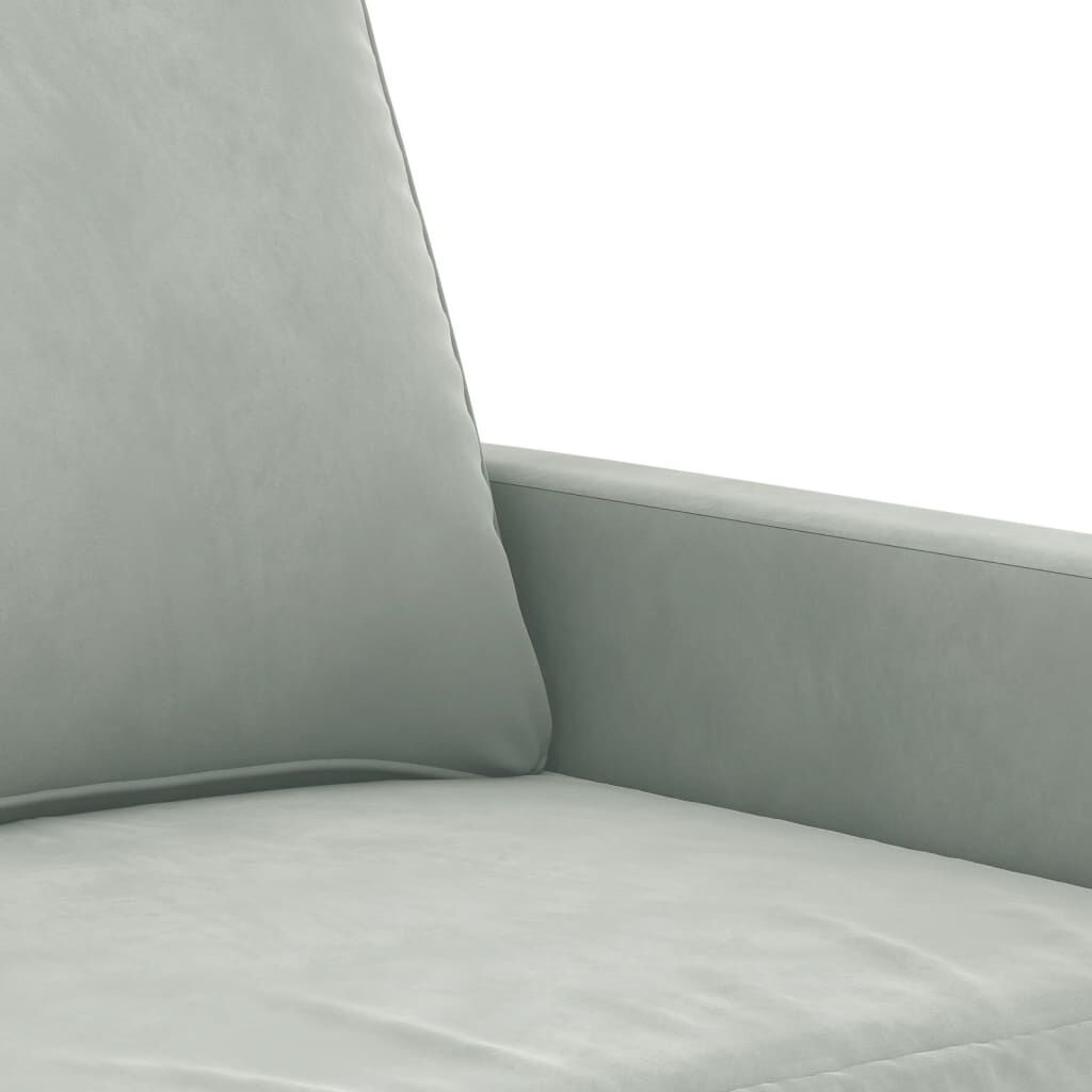 vidaXL 2-Seater Sofa Light Grey 120 cm Velvet