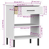 vidaXL Console Cabinet with Metal Legs White Solid Wood Pine OSLO