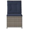 vidaXL Reclining Garden Sofa with Cushions Grey Poly Rattan