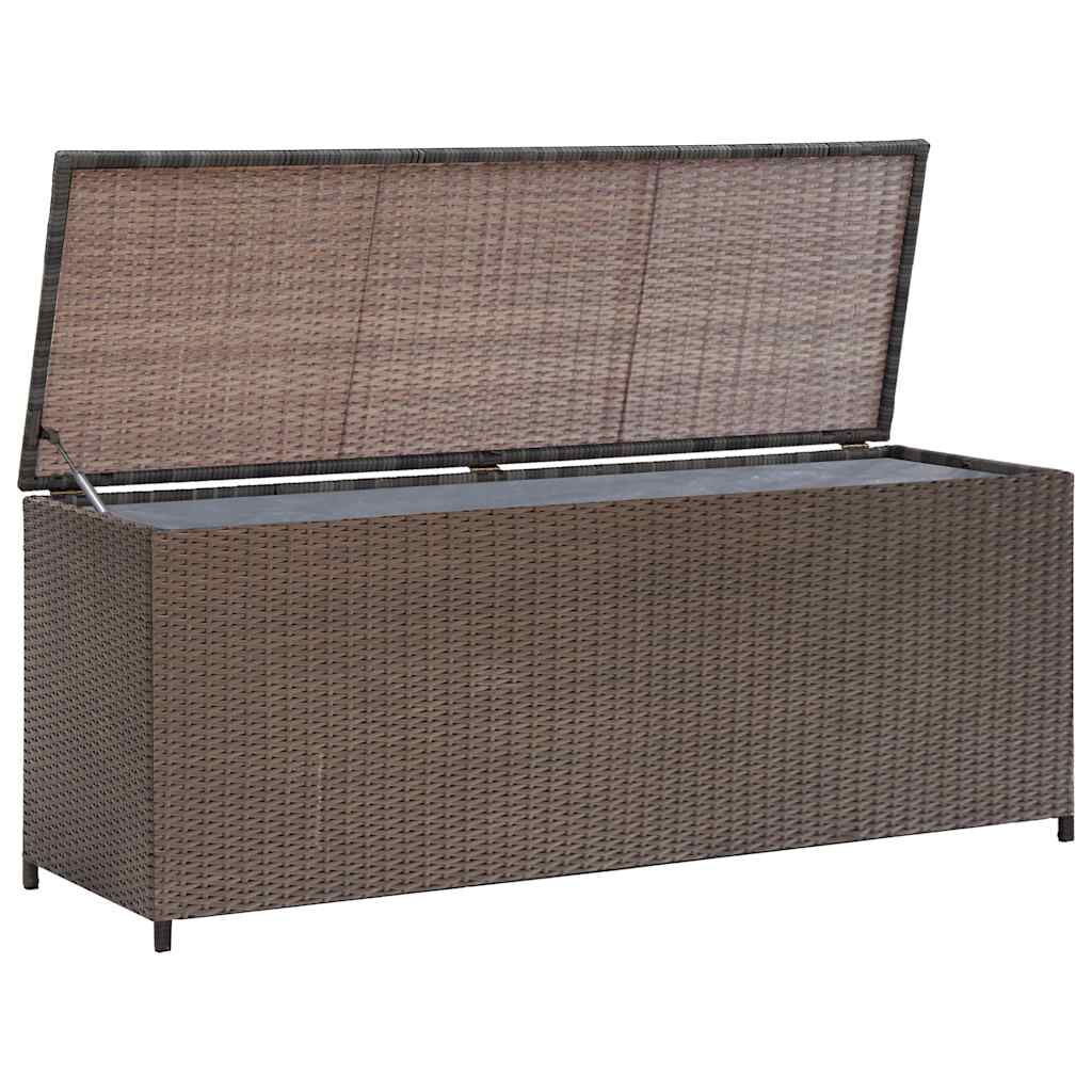 vidaXL Garden Storage Box Brown 120x50x60 cm Poly Rattan