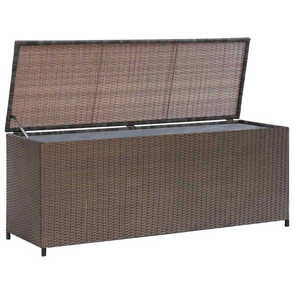 vidaXL Garden Storage Box Brown 120x50x60 cm Poly Rattan