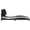 vidaXL Bed Frame without Mattress "Hvar" Black and White 152x203 cm Queen Faux Leather