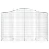 vidaXL Arched Gabion Baskets 5 pcs 200x50x120/140 cm Galvanised Iron