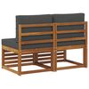 vidaXL 2 Piece Outdoor Middle Sofa Solid Acacia Wood Natural