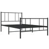 vidaXL Metal Bed Frame without Mattress with Footboard Black 100x200cm