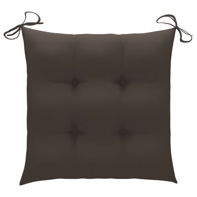 vidaXL Garden Chairs with Taupe Cushions 4 pcs Solid Teak Wood