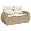 vidaXL 7 Piece Garden Sofa Set with Cushions Beige Poly Rattan