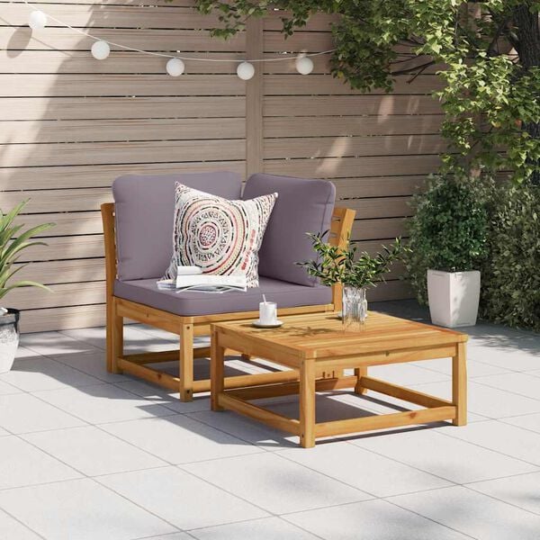 vidaXL Garden Sofa Corner with Cushions 73x73x65 cm Solid Wood Acacia