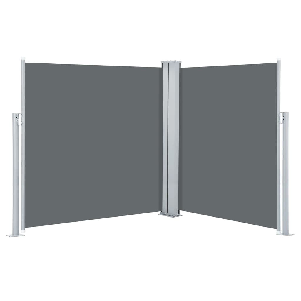vidaXL Patio Retractable Double Side Awning 170x600 cm Anthracite