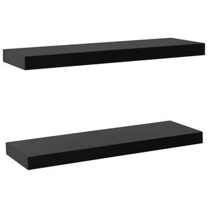 vidaXL Floating Wall Shelves 2 pcs Black 60x20x3.8 cm