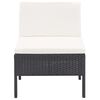 vidaXL 5 Piece Garden Sofa Set with Cushions Poly Rattan Black