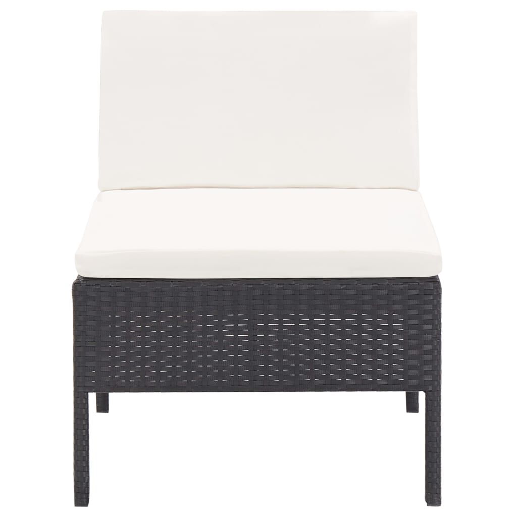 vidaXL 5 Piece Garden Sofa Set with Cushions Poly Rattan Black