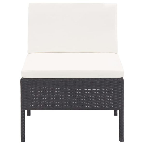 vidaXL 5 Piece Garden Sofa Set with Cushions Poly Rattan Black