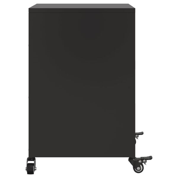 vidaXL Bedside Cabinet Black 36x39x59 cm Steel