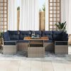 vidaXL Garden Sofa Set with Cushion Manual 8 pcs Grey and Navy