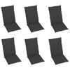 vidaXL Garden Chairs 6 pcs with Anthracite Cushions Solid Teak Wood