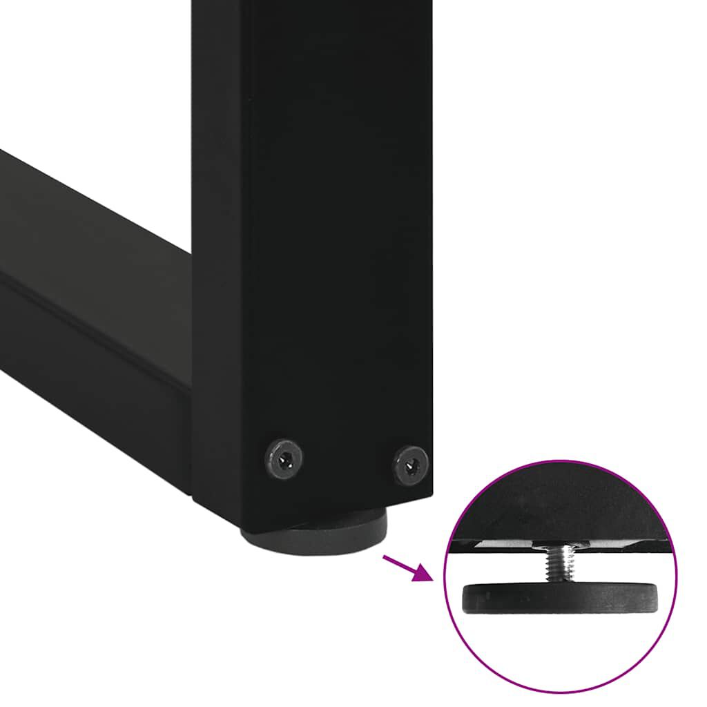 vidaXL Coffee Table Legs U-Shaped 2 pcs Black 28x(42-43) cm Steel