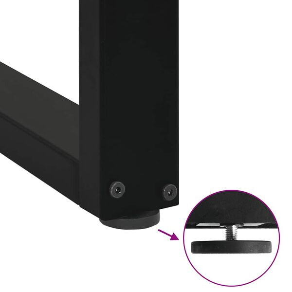 vidaXL Coffee Table Legs U-Shaped 2 pcs Black 28x(42-43) cm Steel