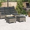 vidaXL Garden Stools with Cushions 2 pcs Grey 55x55x36 cm Poly Rattan
