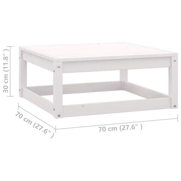 vidaXL 2 Piece Garden Lounge Set with Cushions White Solid Pinewood