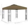 vidaXL Gazebo 3x3 m Taupe 180 g/m&sup2;