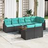 vidaXL Garden Sofa Set 9 pcs Black and turquoise