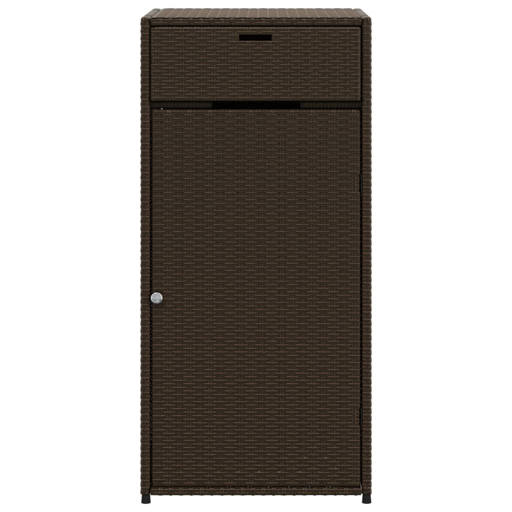 vidaXL Garden Storage Cabinet Brown 55x55x111 cm Poly Rattan