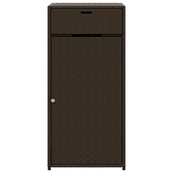 vidaXL Garden Storage Cabinet Brown 55x55x111 cm Poly Rattan