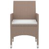 vidaXL 3 Piece Garden Dining Set Poly Rattan and Glass