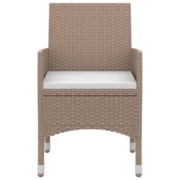vidaXL 3 Piece Garden Dining Set Poly Rattan and Glass
