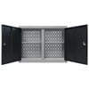 vidaXL Wall Mounted Tool Cabinet Industrial Style Metal Grey and Black