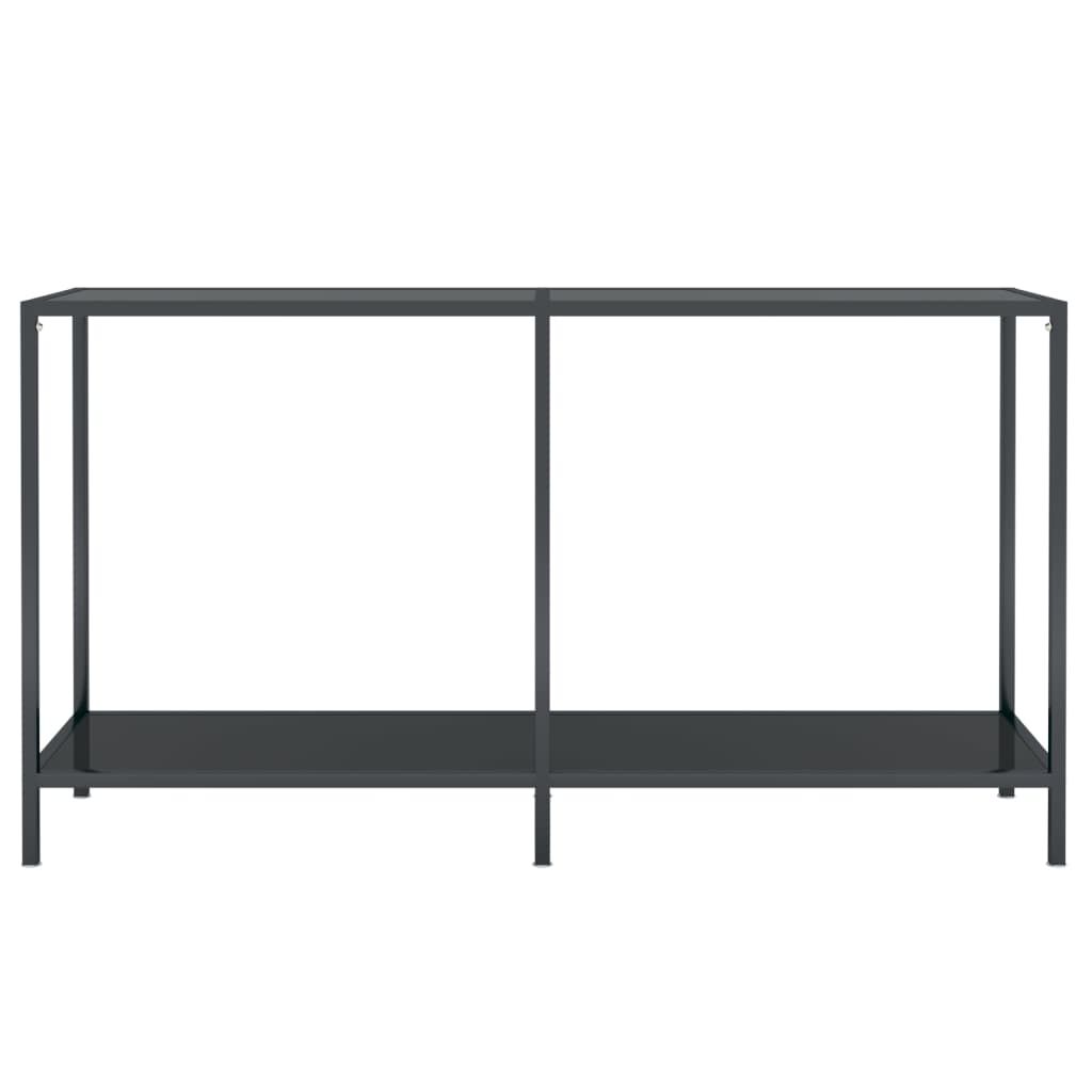vidaXL Console Table Black 140x35x75.5 cm Tempered Glass