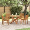 vidaXL 5 Piece Garden Dining Set Solid Wood Teak