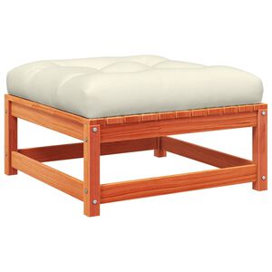 vidaXL Garden Footstool with Cushion Wax Brown Solid Wood Pine