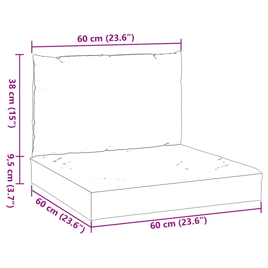 vidaXL Pallet Cushions 2 pcs Melange Red Fabric