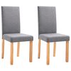 vidaXL Dining Chairs 2 pcs Light Gray Fabric