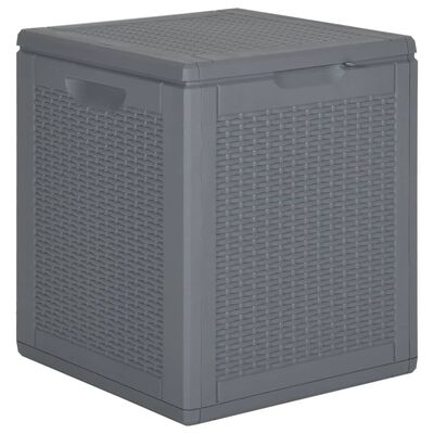 vidaXL Garden Storage Box Grey PP Rattan 90 L