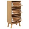 vidaXL Shoe Cabinet OLDEN Brown 55x35x120cm Solid Wood Pine