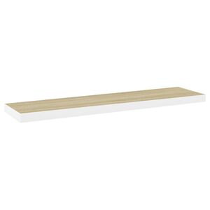 vidaXL Floating Wall Shelf Oak and White 120x23.5x3.8 cm MDF