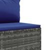vidaXL 7 Piece Garden Lounge Set with Cushions Grey Poly Rattan